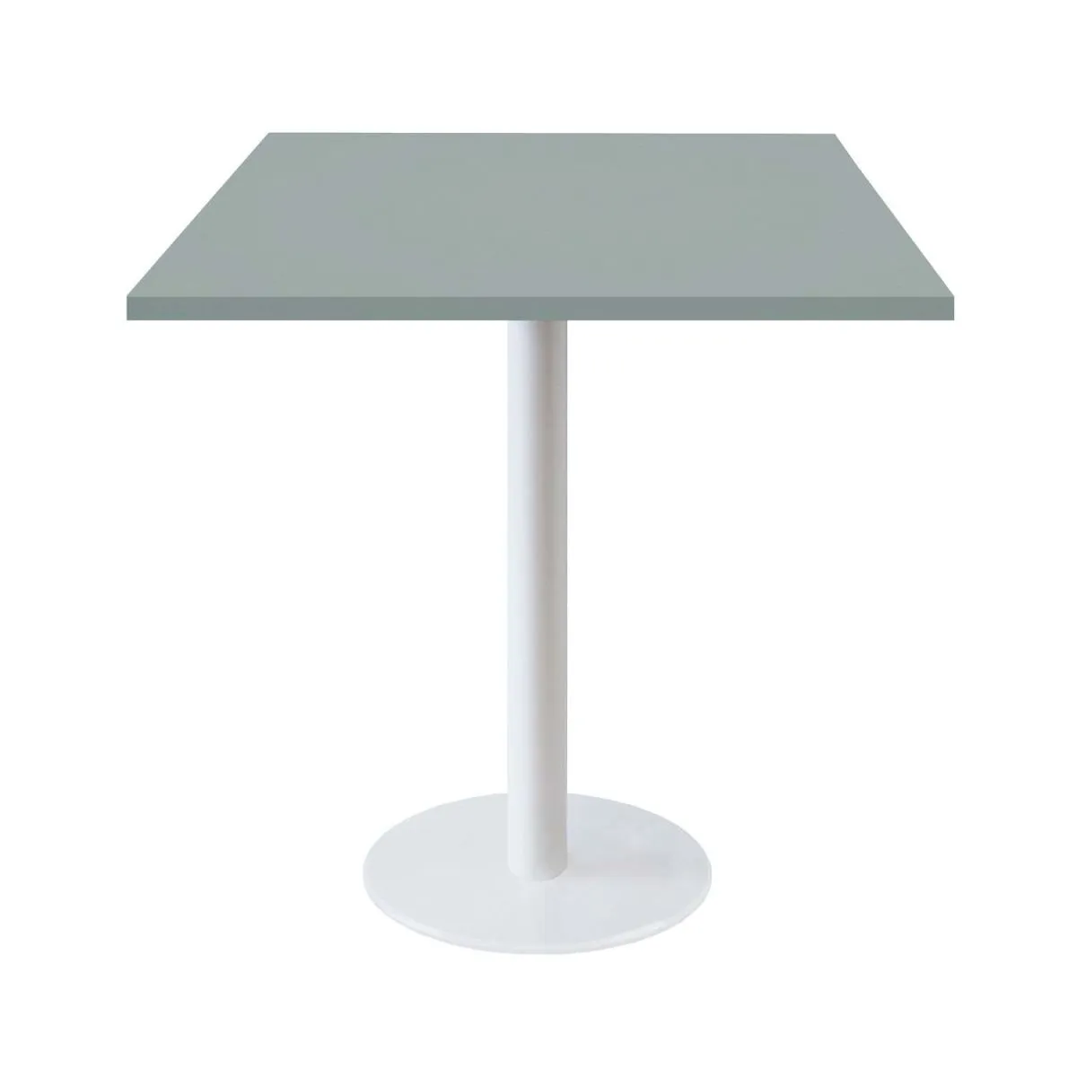 RestooTab Tavolo Roma quadrato base bianco - laminato tinta unita; 70x70x75 cm (LxLxH); grigio; quadrata