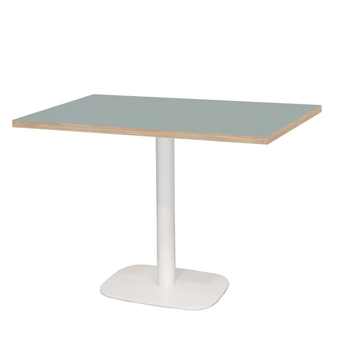 RestooTab Tavolo Round rettangolare base bianco - laminato tinta unita; 120x70x75 cm (LxLxH); grigio/marrone; rettangolare