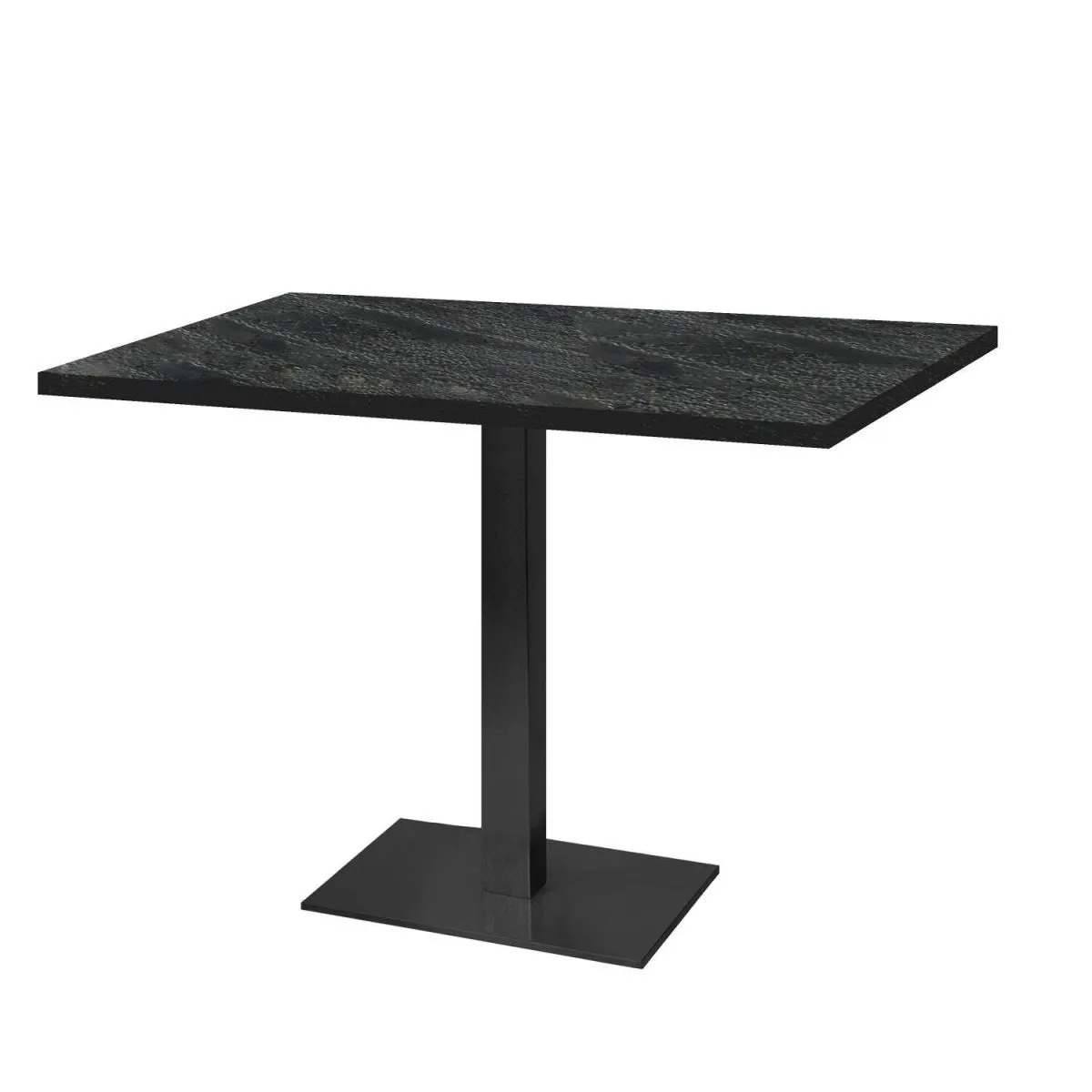 RestooTab Tavolo Milano rettangolare - laminato legno & tinta unita; 120x70x75 cm (LxLxH); nero; rettangolare
