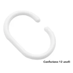 Set anelli tende doccia 12 pz Bianco TANE10002