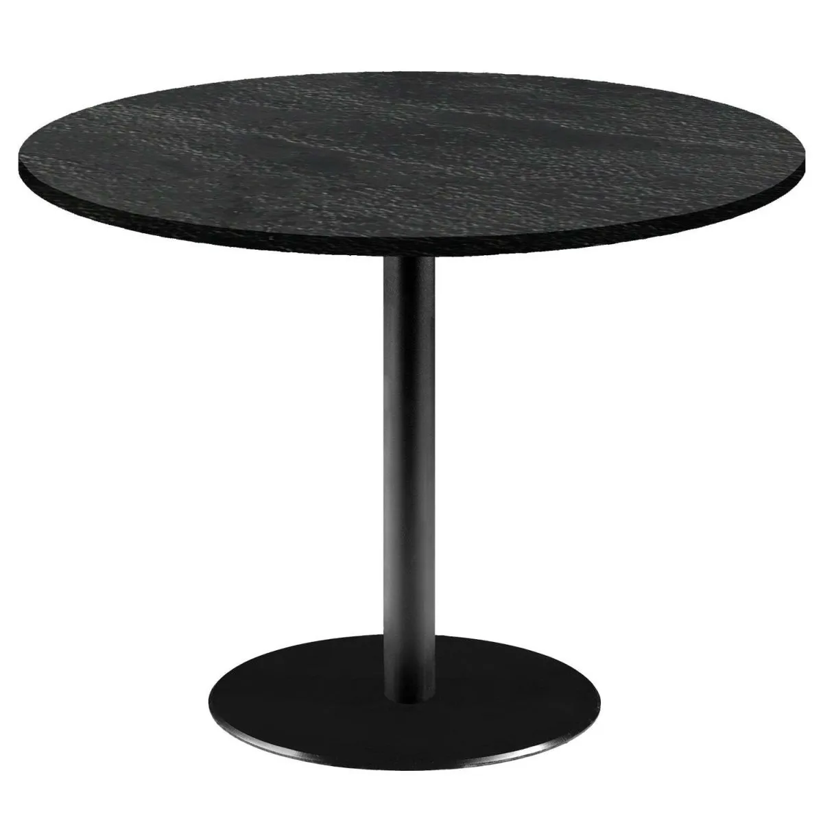 RestooTab Tavolo Roma XL rotondo - laminato legno & tinta unita; 75x120 cm (HxØ); nero; rotonda