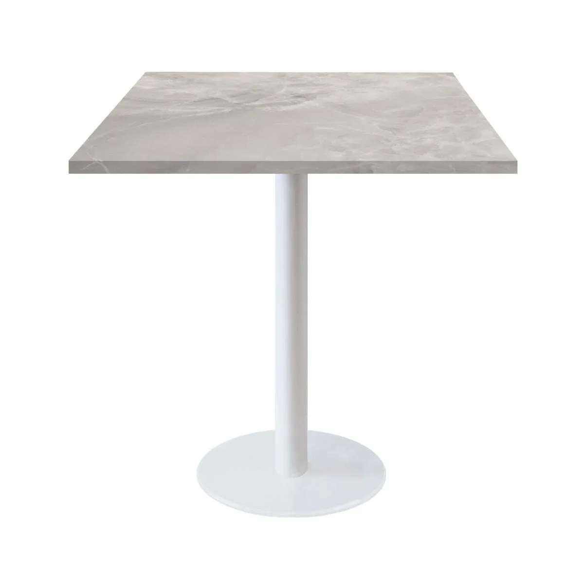 RestooTab Tavolo Roma quadrato base bianco - laminato legno & pietra; 70x70x75 cm (LxLxH); beige/grigio/marmorizzato; quadrata
