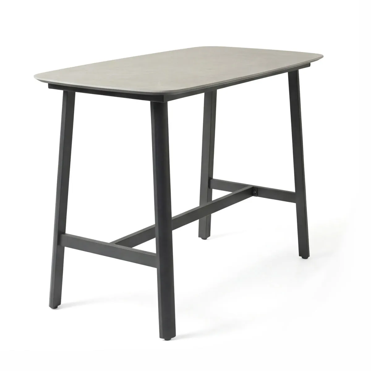 Barths Tavolo alto Belfort da esterno; 80x160x108 cm (LxLxH); Piano tavolo grigio, struttura nero; rettangolare