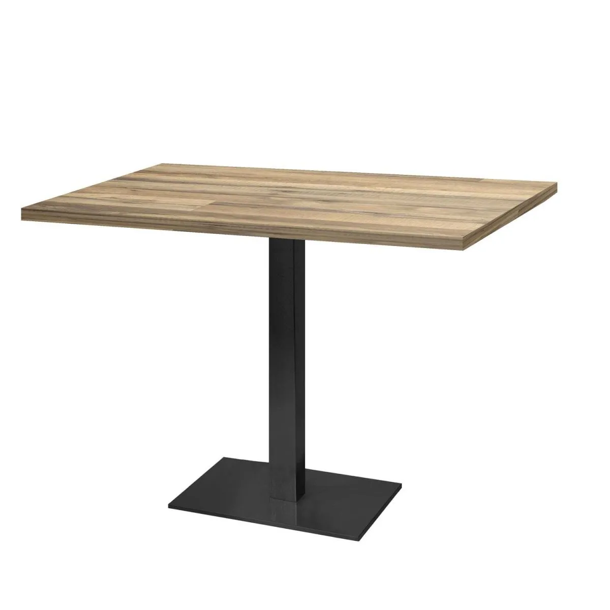 RestooTab Tavolo Milano rettangolare - laminato legno & tinta unita; 120x70x75 cm (LxLxH); quercia/marrone vintage; rettangolare