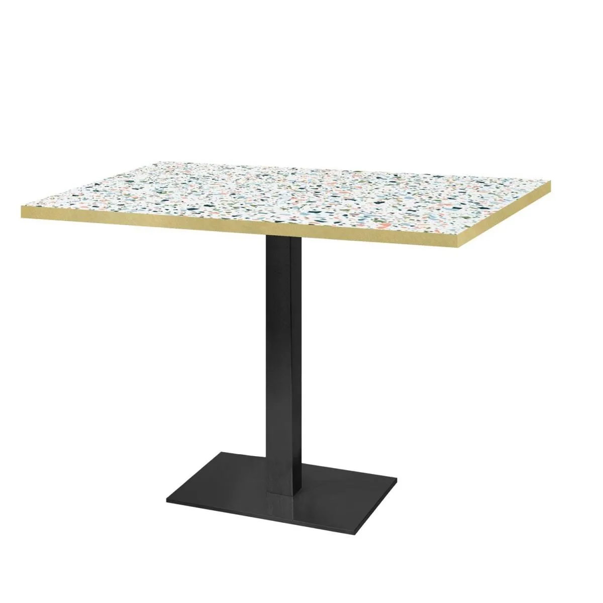 RestooTab Tavolo Milano rettangolare - laminato pietra; 120x70x75 cm (LxLxH); multicolore/terazzo/ottone; rettangolare