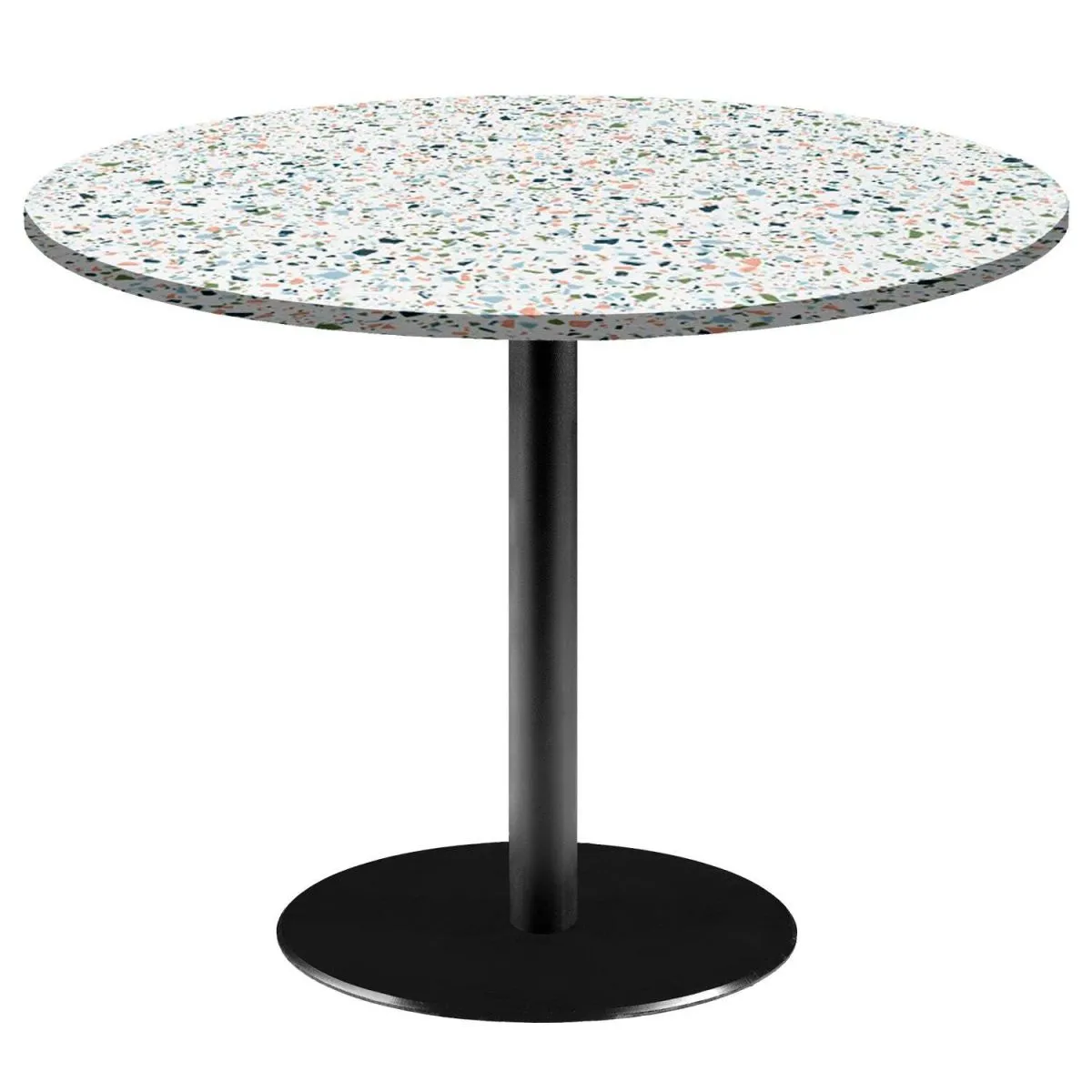 RestooTab Tavolo Roma XL rotondo - laminato pietra; 75x120 cm (HxØ); multicolore/terazzo; rotonda