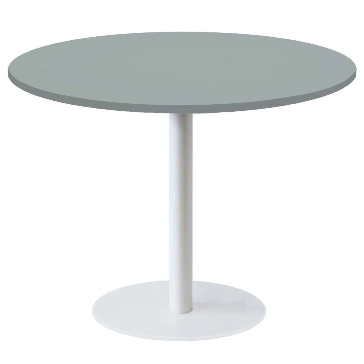 RestooTab Tavolo Roma XL rotondo base bianco - laminato tinta unita; 75x120 cm (HxØ); grigio; rotonda