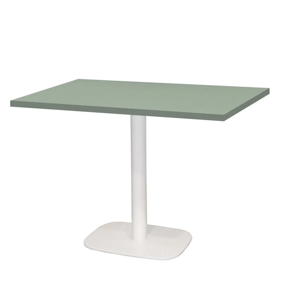 RestooTab Tavolo Round rettangolare base bianco - laminato tinta unita; 120x70x75 cm (LxLxH); verde chiaro; rettangolare