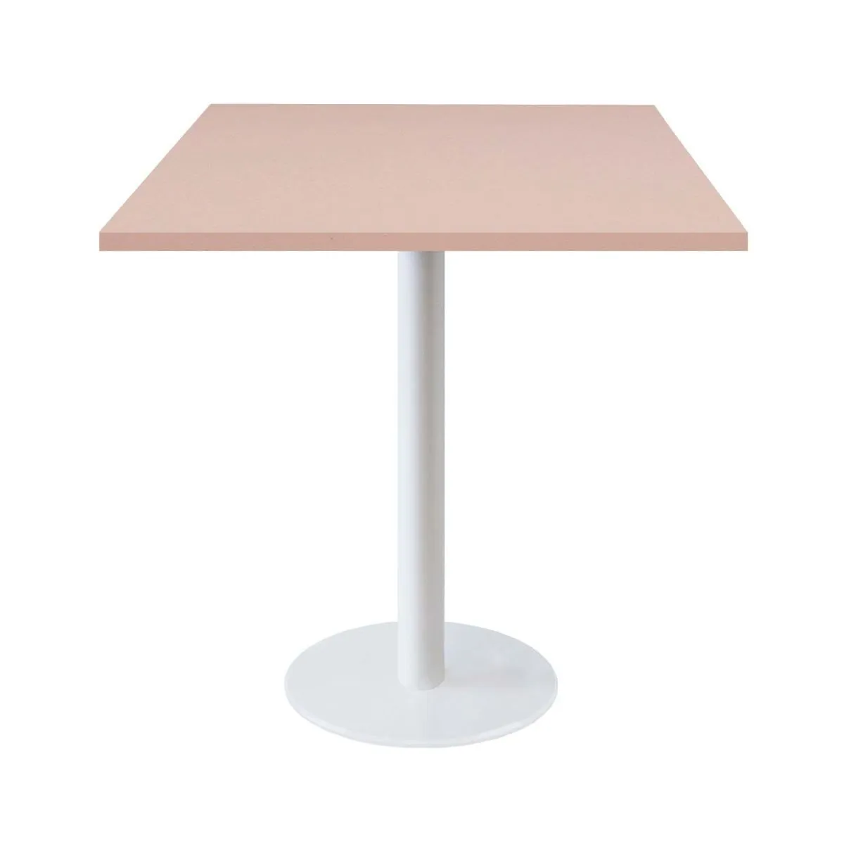 RestooTab Tavolo Roma quadrato base bianco - laminato tinta unita; 70x70x75 cm (LxLxH); rosa antico; quadrata