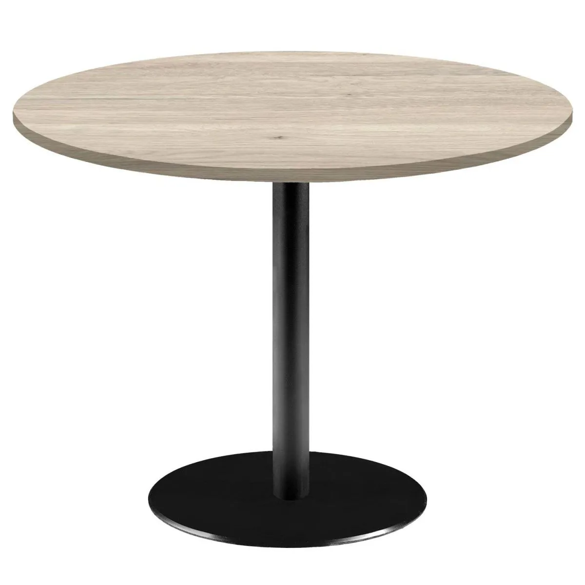 RestooTab Tavolo Roma XL rotondo - laminato legno & tinta unita; 75x120 cm (HxØ); betulla/grigio chiaro; rotonda
