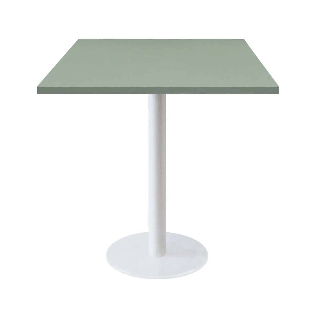 RestooTab Tavolo Roma quadrato base bianco - laminato tinta unita; 70x70x75 cm (LxLxH); verde chiaro; quadrata