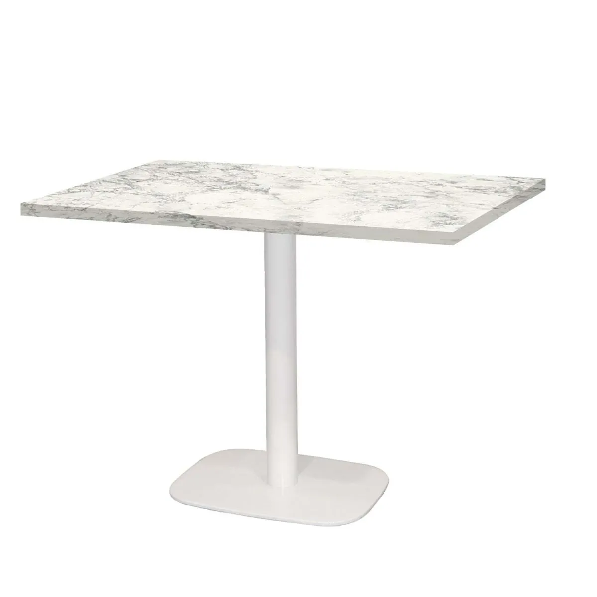 RestooTab Tavolo Round rettangolare base bianco - laminato legno & pietra; 120x70x75 cm (LxLxH); grigio chiaro/ottone/marmorizzato; rettangolare