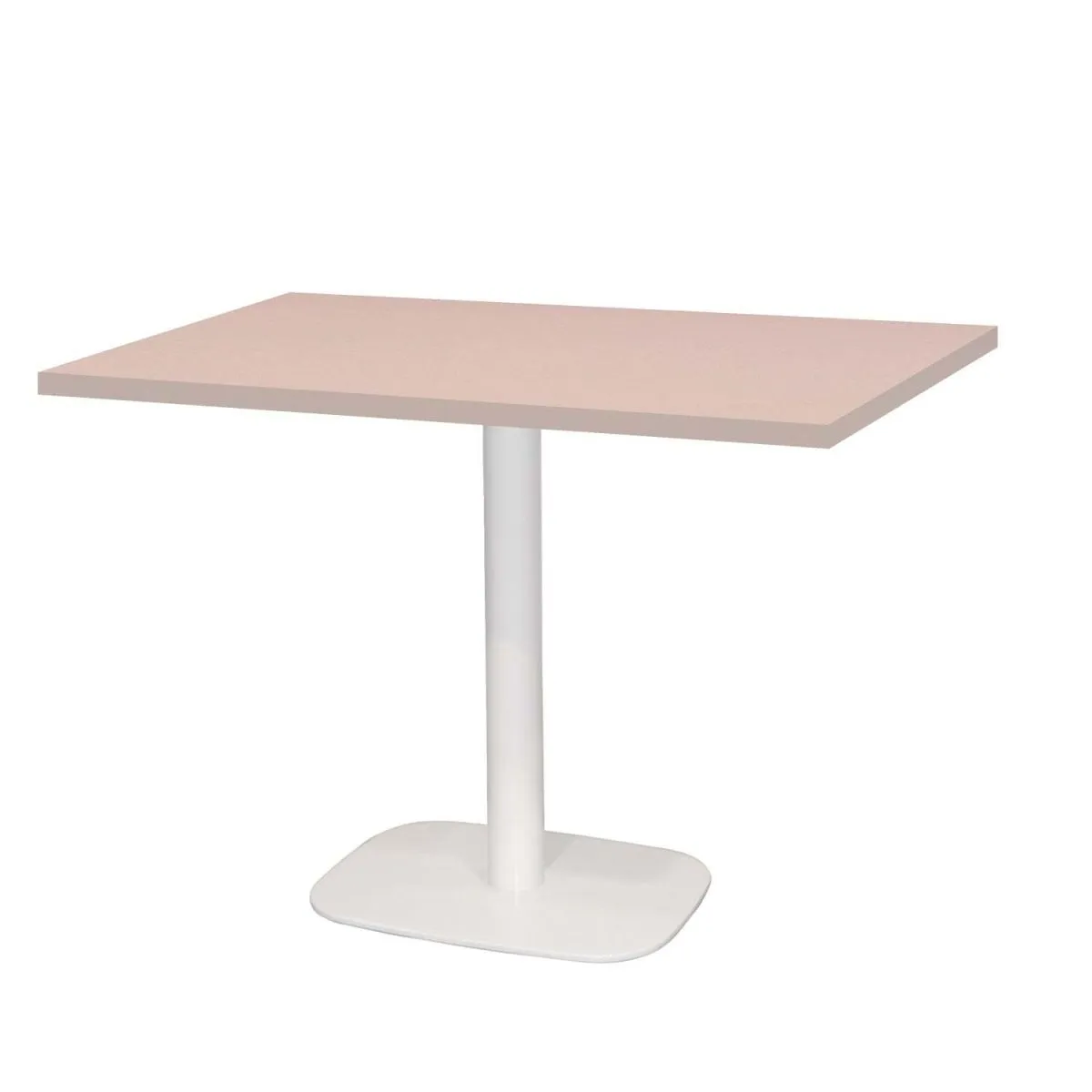 RestooTab Tavolo Round rettangolare base bianco - laminato tinta unita; 120x70x75 cm (LxLxH); rosa antico; rettangolare