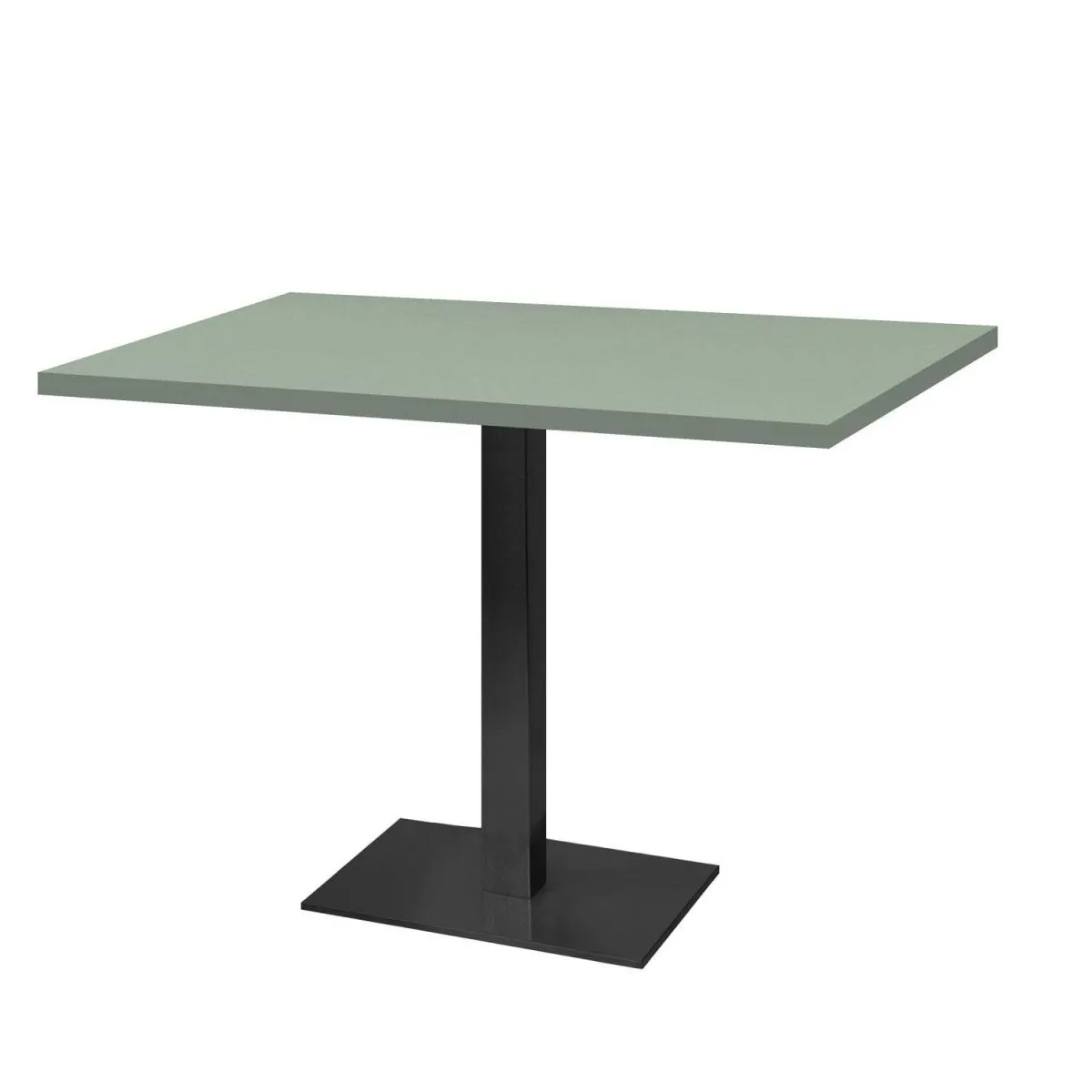 RestooTab Tavolo Milano rettangolare - laminato legno & tinta unita; 120x70x75 cm (LxLxH); verde chiaro; rettangolare