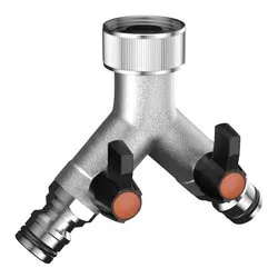 Presa rubinetto irrigazione 2 vie regolabili innesto rapido METAL JET 9602