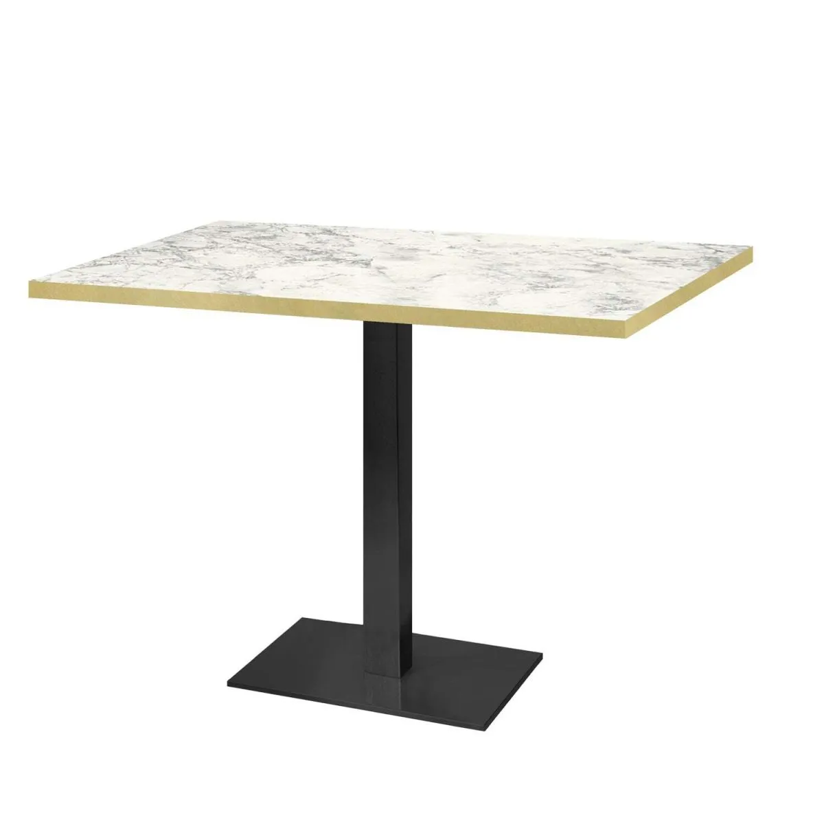 RestooTab Tavolo Milano rettangolare - laminato pietra; 120x70x75 cm (LxLxH); grigio chiaro/ottone/marmorizzato; rettangolare