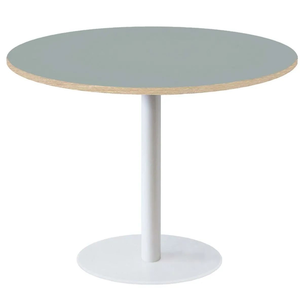RestooTab Tavolo Roma XL rotondo base bianco - laminato tinta unita; 75x120 cm (HxØ); grigio/marrone; rotonda