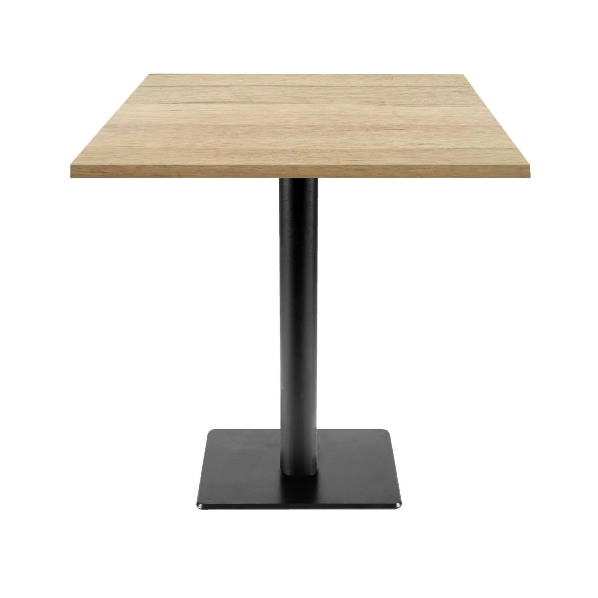 RestooTab Tavolo Milano-T quadrato - laminato legno & tinta unita; 70x70x75 cm (LxLxH); quercia; quadrata