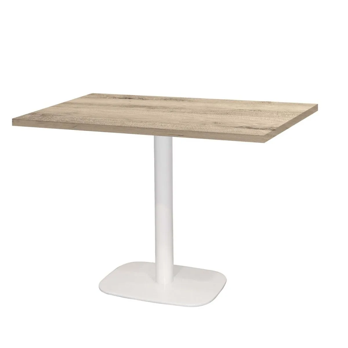 RestooTab Tavolo Round rettangolare base bianco - laminato legno & pietra; 120x70x75 cm (LxLxH); quercia/naturale; rettangolare