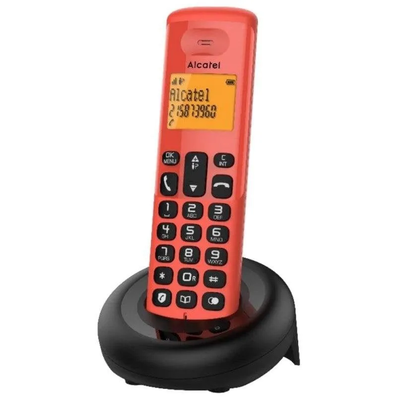 Telefono DECT Alcatel E160 Identificatore Chiamate 50 Voci Nero Rosso