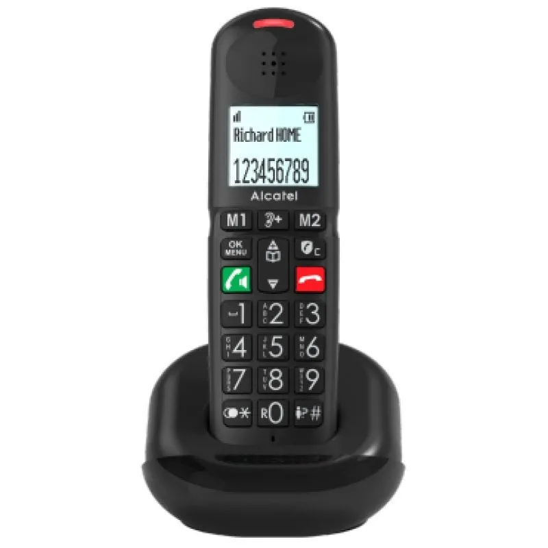 Telefono cordless Alcatel bianco con segreteria telefonica, display retroilluminato, 100 contatti