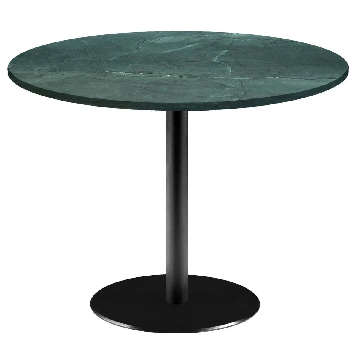 RestooTab Tavolo Roma XL rotondo - laminato pietra; 75x120 cm (HxØ); verde scuro/marmorizzato; rotonda