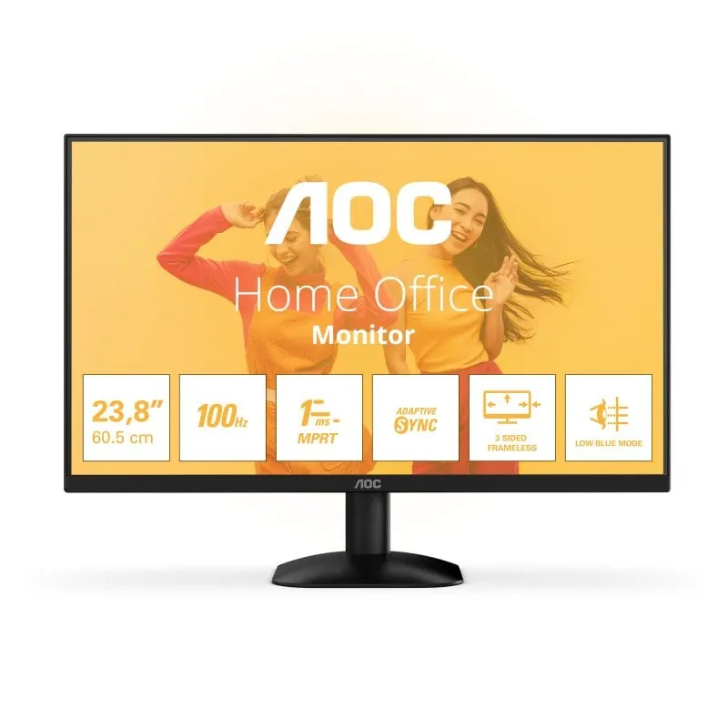 Monitor AOC 24″ 1080p 100Hz VA Adaptive Sync Frameless Flicker Free Low Blue Light