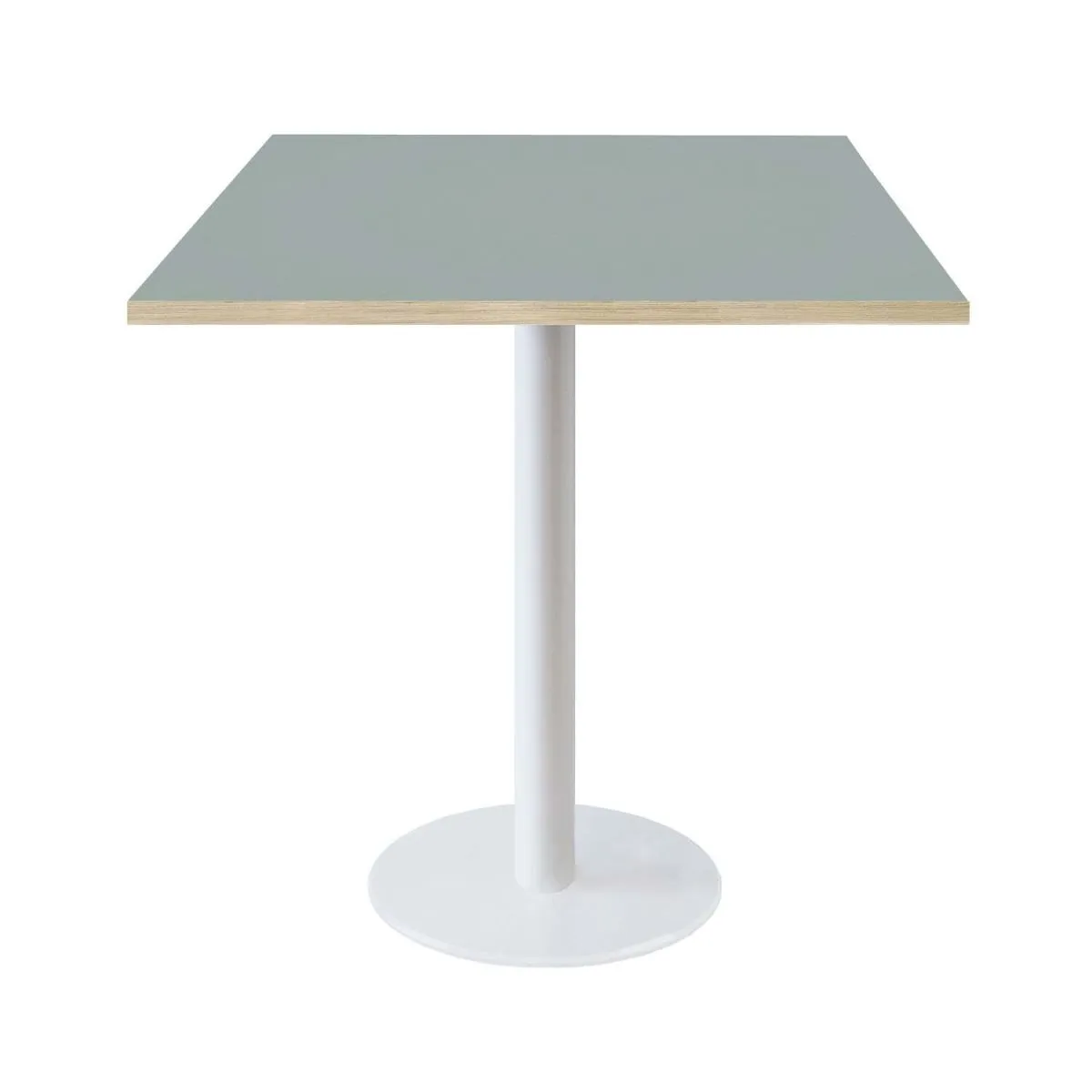 RestooTab Tavolo Roma quadrato base bianco - laminato tinta unita; 70x70x75 cm (LxLxH); grigio/marrone; quadrata