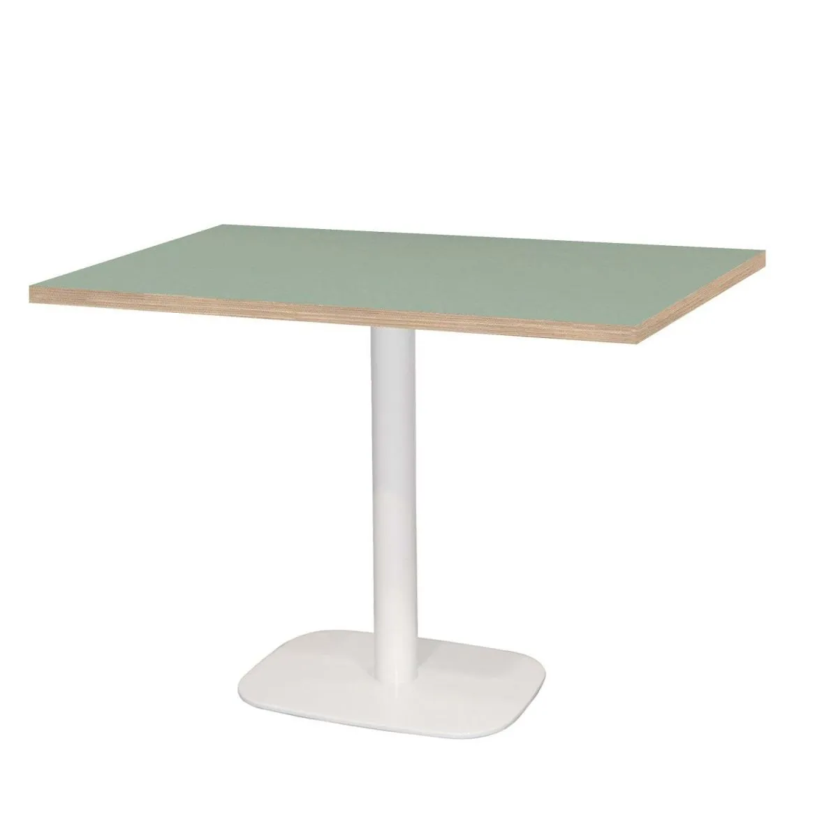 RestooTab Tavolo Round rettangolare base bianco - laminato tinta unita; 120x70x75 cm (LxLxH); verde chiaro/marrone; rettangolare