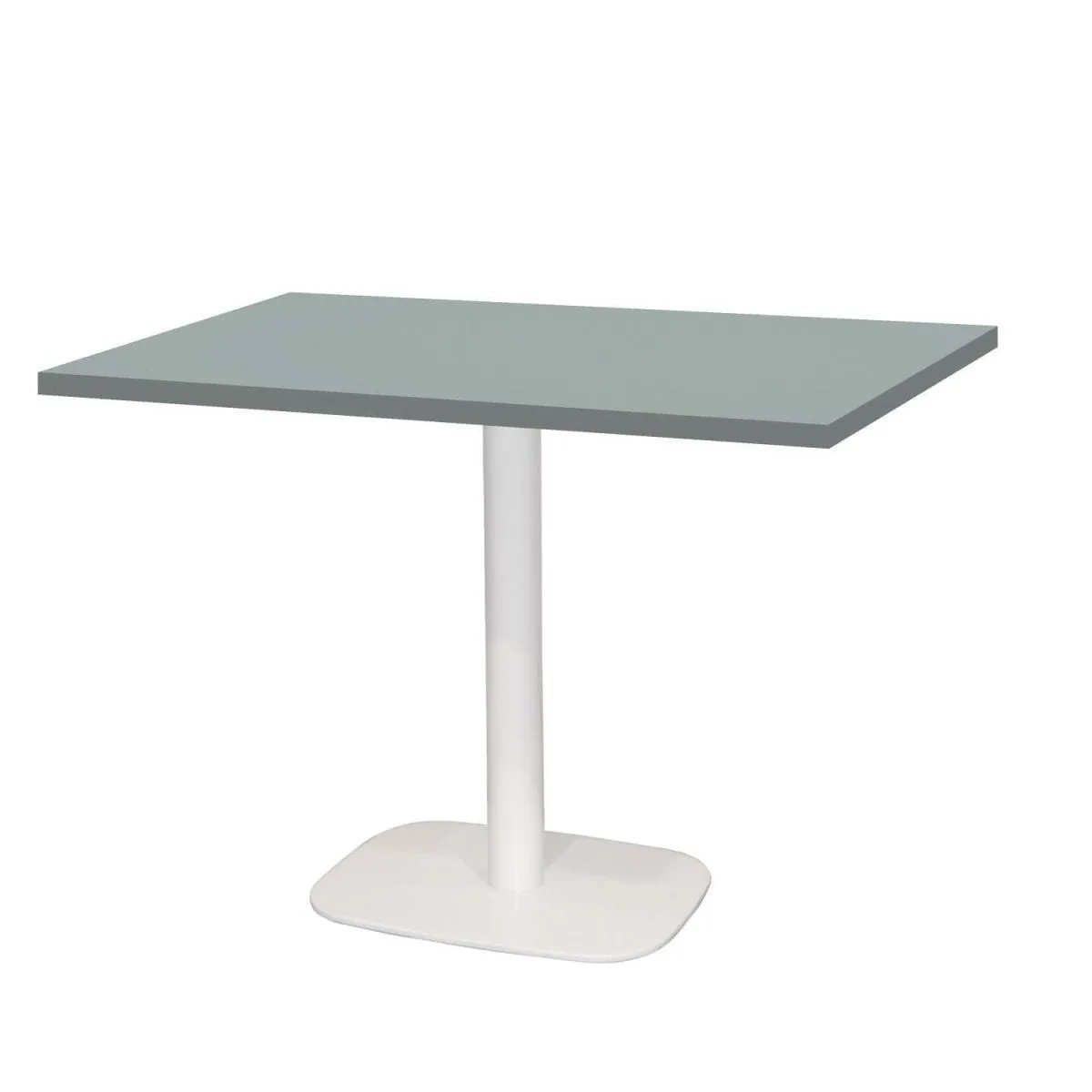 RestooTab Tavolo Round rettangolare base bianco - laminato tinta unita; 120x70x75 cm (LxLxH); grigio; rettangolare