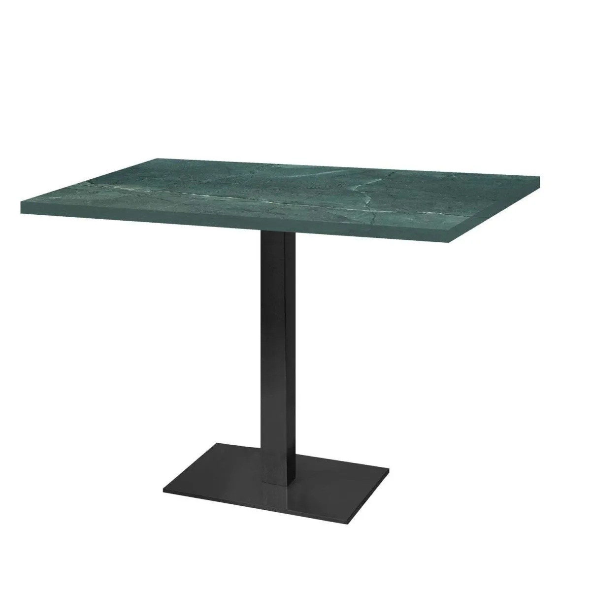 RestooTab Tavolo Milano rettangolare - laminato pietra; 120x70x75 cm (LxLxH); verde scuro/marmorizzato; rettangolare