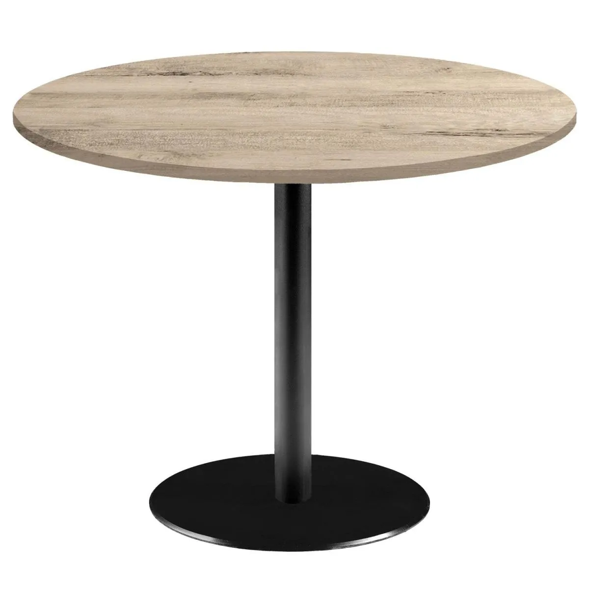 RestooTab Tavolo Roma XL rotondo - laminato legno & tinta unita; 75x120 cm (HxØ); quercia/naturale; rotonda