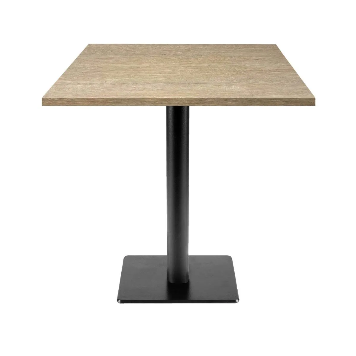 RestooTab Tavolo Milano-T quadrato - laminato legno & tinta unita; 70x70x75 cm (LxLxH); quercia/marrone chiaro; quadrata