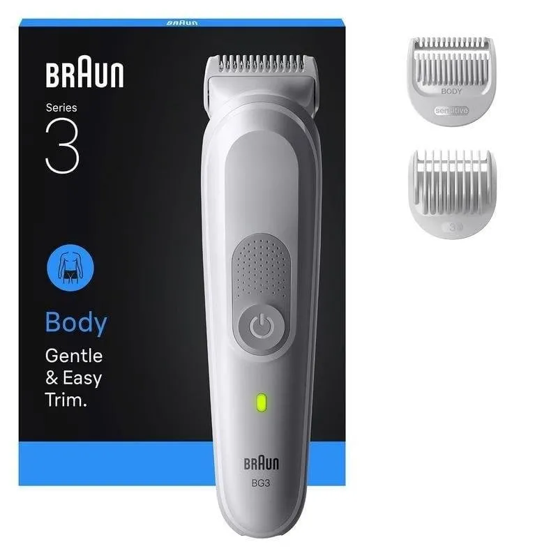 Rasoio Corpo Braun Series 3 BG3530 Senza Filo 80 min Impermeabile 2 Pettini Ricarica Rapida