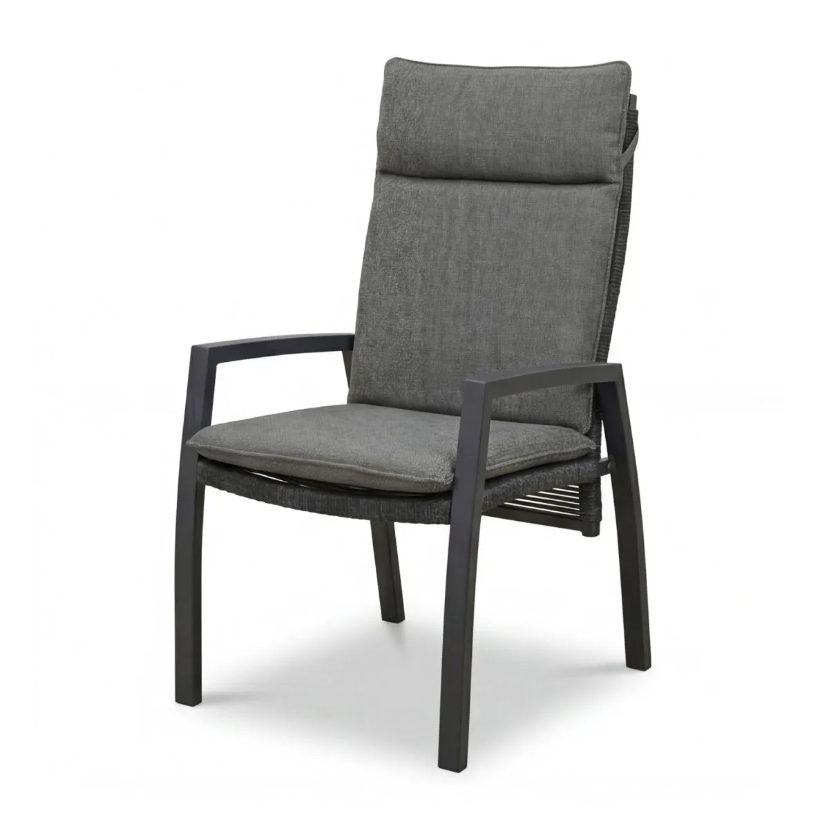 2x Barths Sedia reclinabile da esterno Palazzo con schienale in corda; 61x56.5x107 cm (LxPxH); antracite; 2 pz. / Pacco