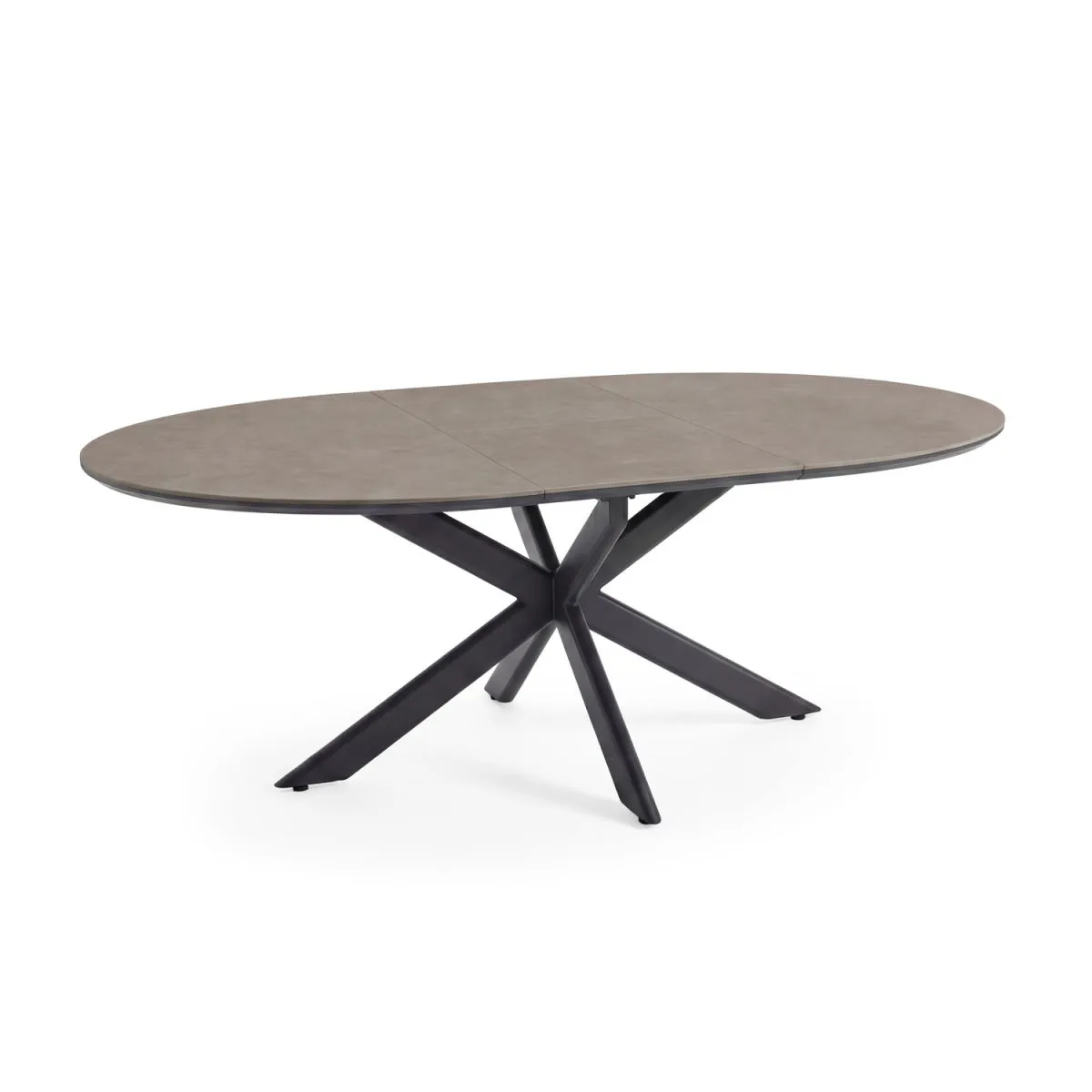 Barths Tavolo Fellow da esterno allungabile 145/200x145x75 cm; 145x200x75 cm (LxLxH); Piano tavolo marrone/grigio, struttura nero