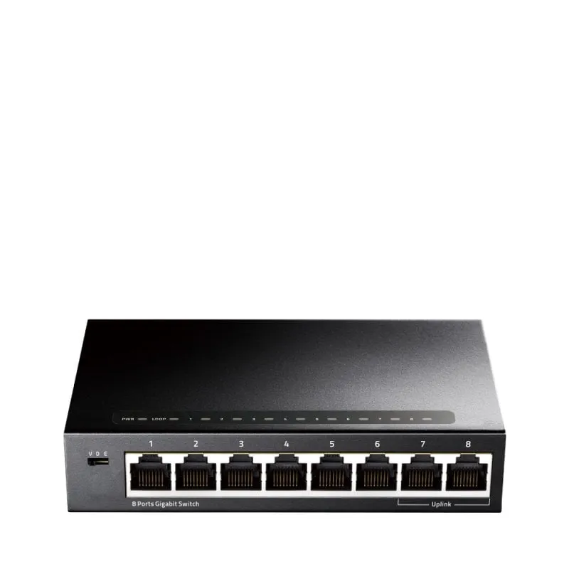 Switch Ethernet Gigabit CUDY a 8 porte, supporto VLAN full duplex a 16 Gbps, nero