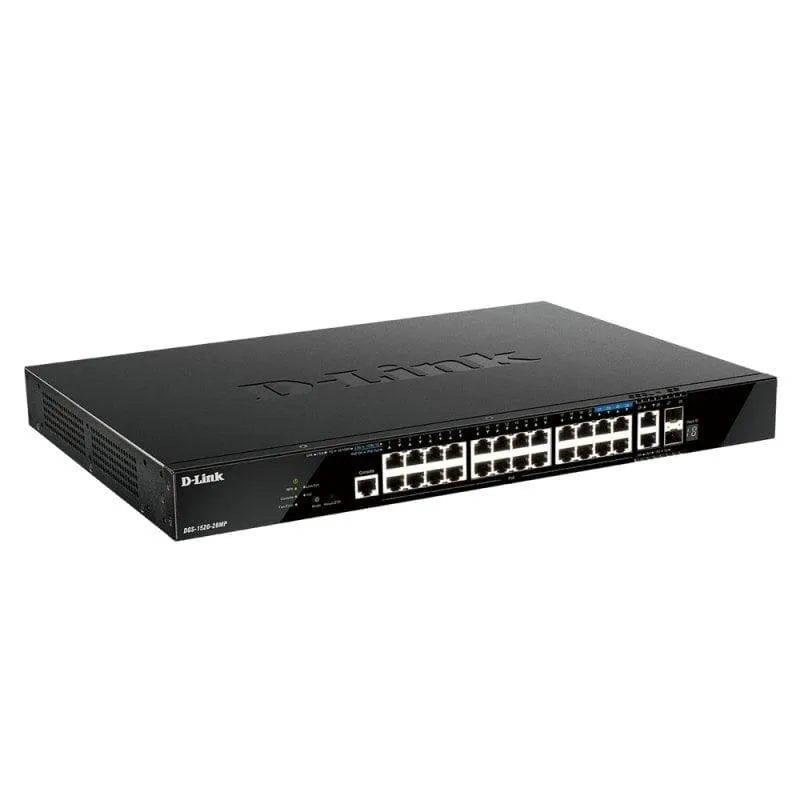 Switch Gestito D-LINK L3 20 Porte Gigabit PoE+ 4x2,5G 2x10G SFP+ Apilabile 1U