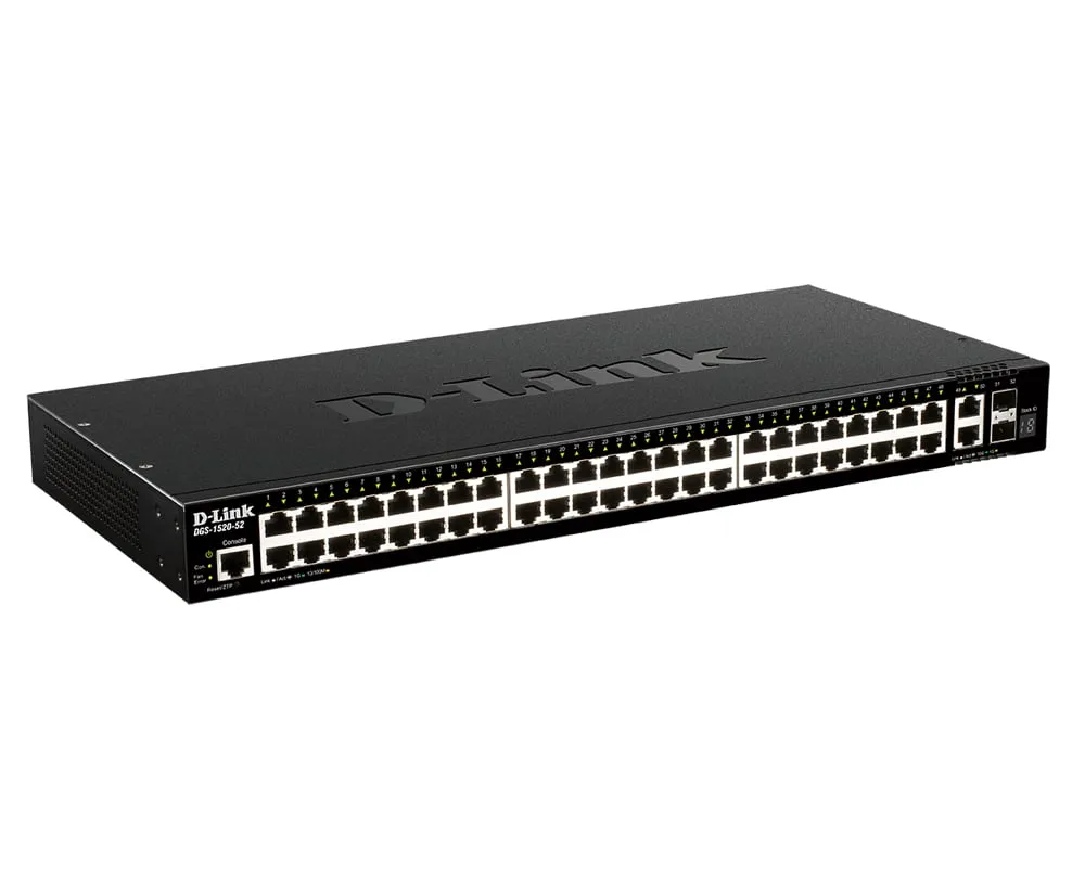 Switch D-Link L3 50 porte 10G SFP+ impilabile gestito tramite Web VLAN nero 1U