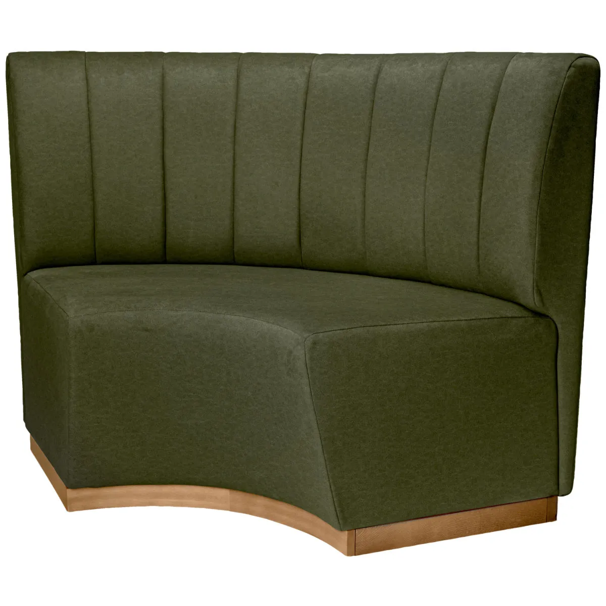 VEGA Panca ad angolo Espara arrotondata; 99x99x101 cm (LxPxH); seduta verde, struttura naturale
