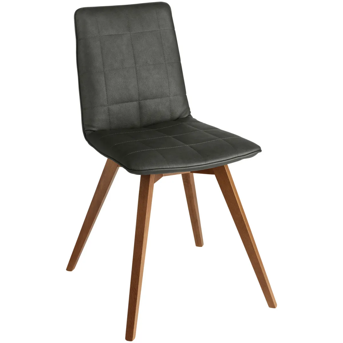 2x VEGA Sedia a guscio Milaria in similpelle, 2 pezzi; 60x51x88.5 cm (LxPxH); seduta antracite, struttura noce; 2 set / Pacco
