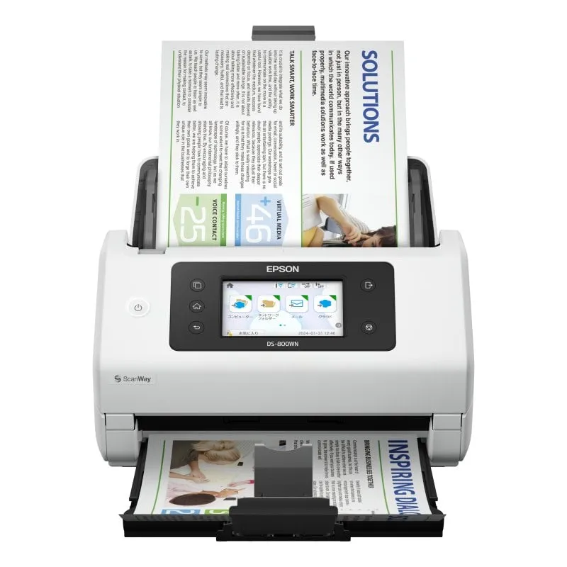 Scanner Epson WorkForce DS-800WN Wi-Fi/Ethernet/USB, fronte-retro, ADF 100 fogli, 600x600 DPI