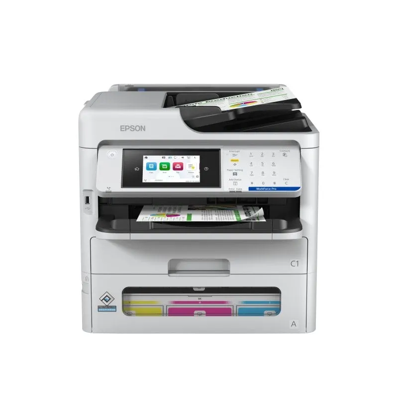 Stampante multifunzione Epson Inkjet Color WorkForce Pro EM-C800RDWF con sicurezza fronte-retro Wi-Fi