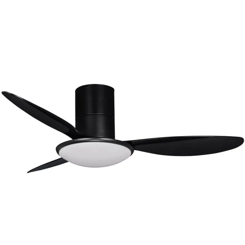 Ventilatore da soffitto FM Heating da 132 cm nero con luce integrata, telecomando e timer