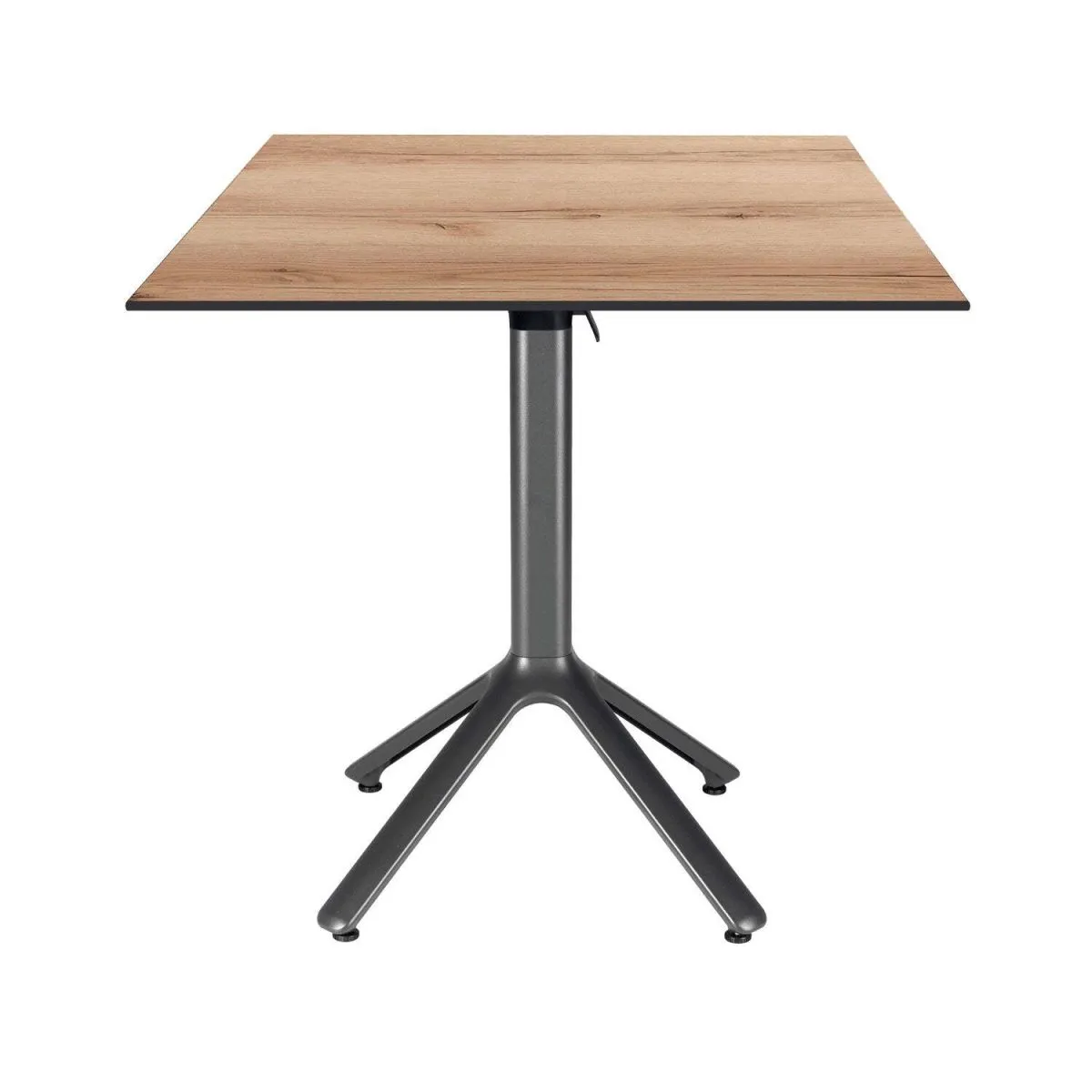 RestooTab Tavolo pieghevole Nemo da esterno 70x70; 70x70x74 cm (LxLxH); Piano tavolo quercia/naturale, struttura grigio scuro; quadrata
