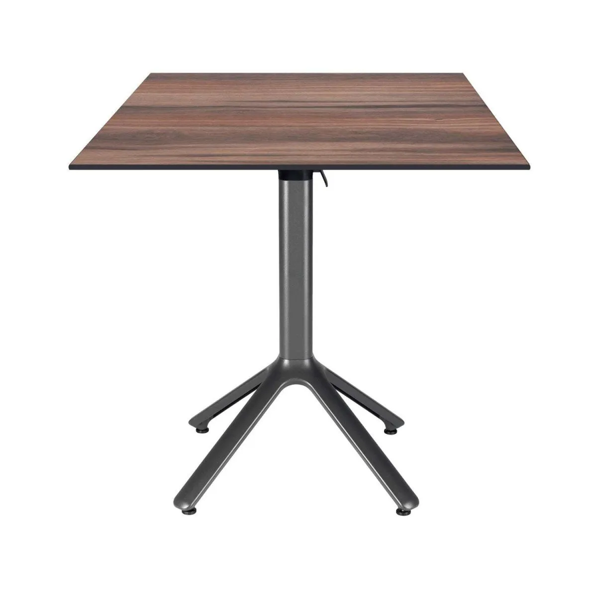 RestooTab Tavolo pieghevole Nemo da esterno 70x70; 70x70x74 cm (LxLxH); Piano tavolo quercia fumè, struttura grigio scuro; quadrata
