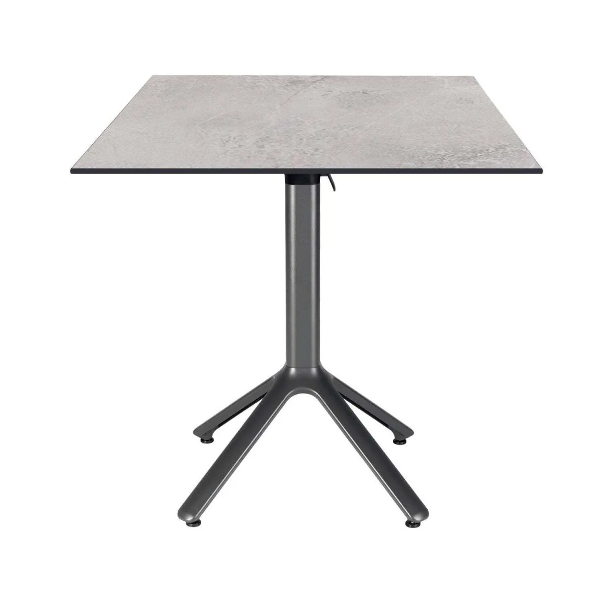 RestooTab Tavolo pieghevole Nemo da esterno 70x70; 70x70x74 cm (LxLxH); Piano tavolo grigio chiaro, struttura grigio scuro; quadrata