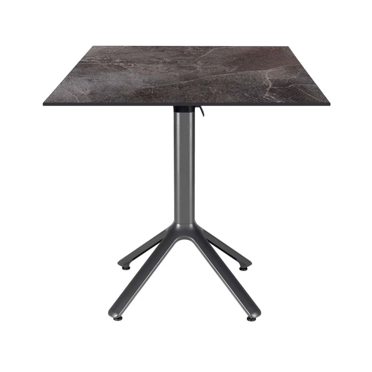 RestooTab Tavolo pieghevole Nemo da esterno 70x70; 70x70x74 cm (LxLxH); Piano tavolo grigio scuro, struttura grigio scuro; quadrata