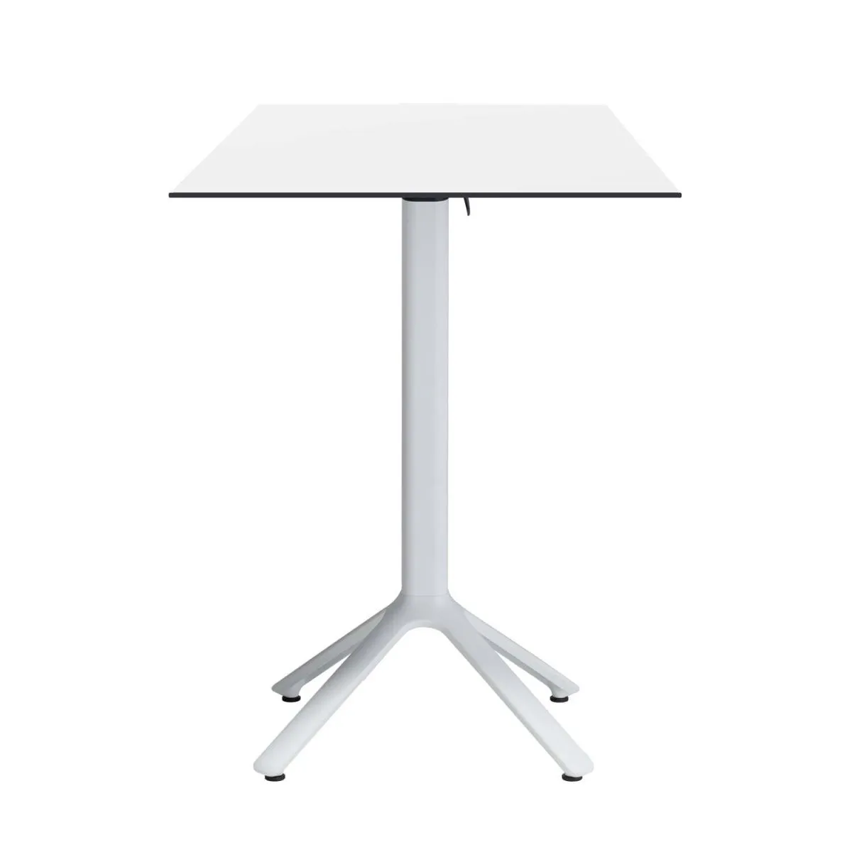 RestooTab Tavolo alto pieghevole Nemo bianco da esterno 60x60; 60x60x110 cm (LxLxH); Piano tavolo bianco, struttura bianco; quadrata