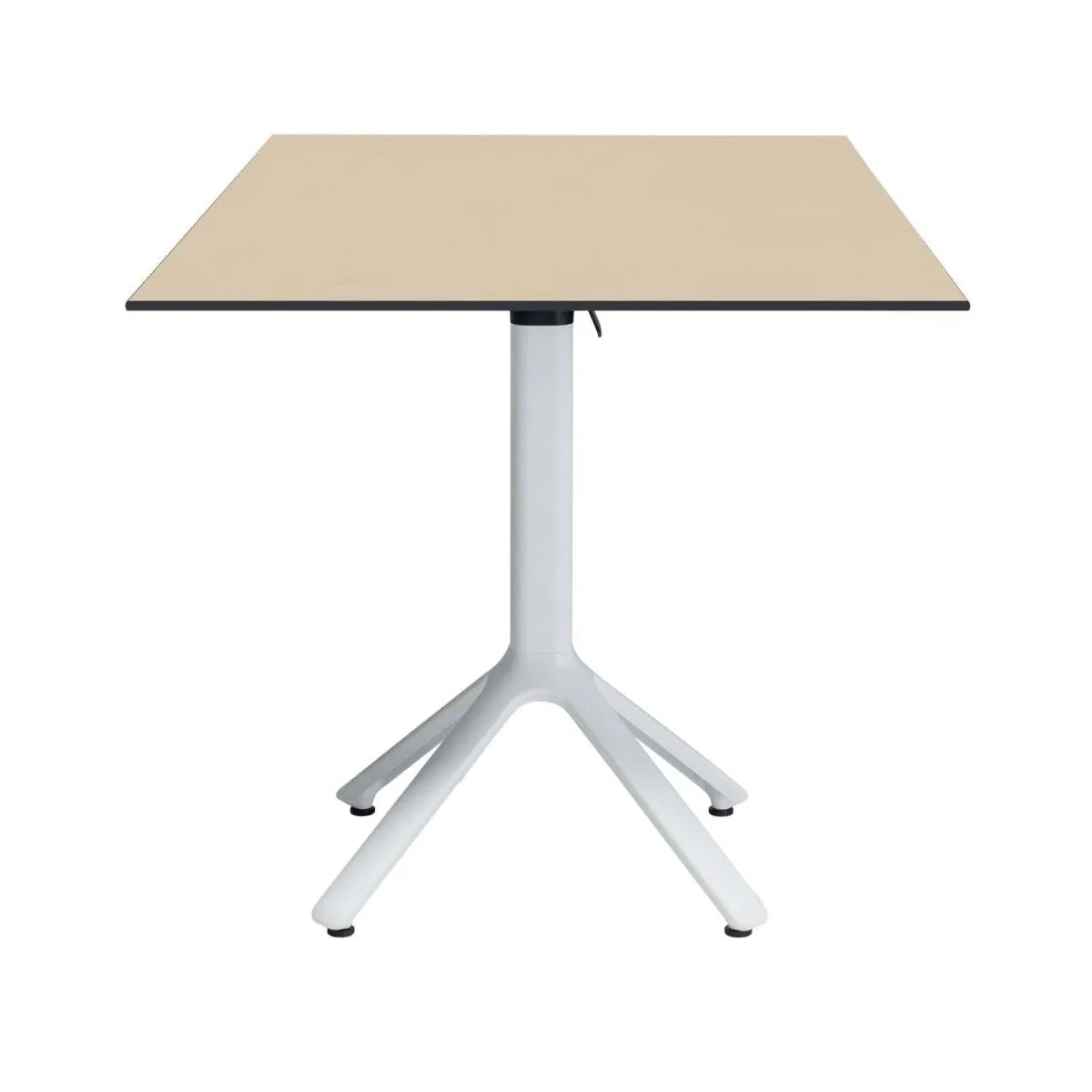 RestooTab Tavolo pieghevole Nemo bianco da esterno 70x70; 70x70x74 cm (LxLxH); Piano tavolo beige, struttura bianco; quadrata
